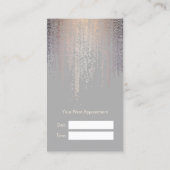 Elegant Blush Confetti Rain Grey Afspraakkaart Afsprakenkaartje (Achterkant)