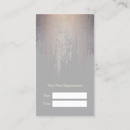 Elegant Blush Confetti Rain Grey Afspraakkaart Afsprakenkaartje (Achterkant)