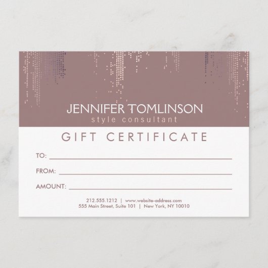 Elegant Blush Confetti Rain Pattern Gift Kaart (Voorkant)