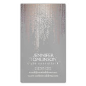 Elegant Blush Confetti Rain Pattern Grey Visitekaartje Magneet (Voorkant Verticaal)