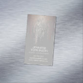 Elegant Blush Confetti Rain Pattern Grey Visitekaartje Magneet (Voorbeeld)