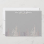 Elegant Blush Confetti Rain Pattern Grijs Notecard Notitiekaartje (Voorkant)