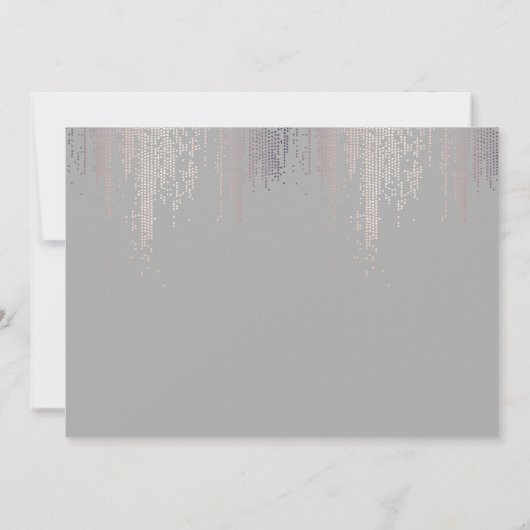 Elegant Blush Confetti Rain Pattern Grijs Notecard Notitiekaartje (Achterkant)