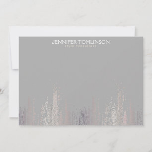 Elegant Blush Confetti Rain Pattern Grijs Notecard Notitiekaartje