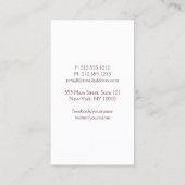 Elegant Blush Confetti regenpatroon Bourgondië Visitekaartje (Achterkant)