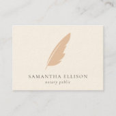 Elegant Blush Cream Feather Quill Notional QR code Visitekaartje (Voorkant)