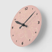 Elegant Blush Cream Gold Floral Ronde Klok (Hoek)