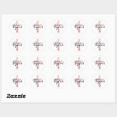 Elegant Blush Cross Baptism Favor Stickers (Vel)