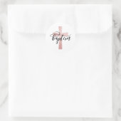 Elegant Blush Cross Baptism Favor Stickers (Tas)