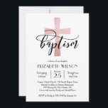 Elegant Blush Cross Baptisme Invitation Bedankkaart<br><div class="desc">Deze baptisme-uitnodiging heeft het juiste evenwicht tussen traditionele elegantie en moderne flair. Met een getextureerd roze doorsnede en handschrift. En het is zo gemakkelijk om het zelf te personaliseren - enkel gebruik de verstrekte gebieden van de sjabloon. Voor een extra luxe effect, selecteer het parelbruinpapier, dat een duimmerige afwerking aan...</div>