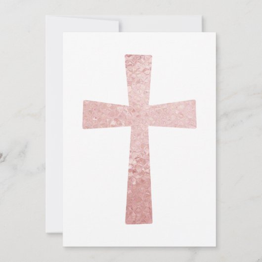 Elegant Blush Cross Baptisme Invitation Bedankkaart (Achterkant)