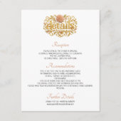 Elegant Blush Dahlias Golden Script Wedding Informatiekaartje (Voorkant)