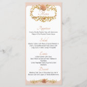 Elegant Blush Dahlias Golden Script Wedding Menu (Voorkant)