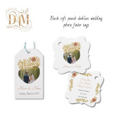 Elegant Blush Dahlias Golden Script Wedding Photo Bedankjes Labels