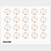 Elegant Blush Dahlias Golden Script Wedding Ronde Sticker (Vel)