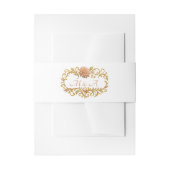 Elegant Blush Dahlias Golden Script Wedding Uitnodigingen Wikkel (Voorkant Voorbeeld)