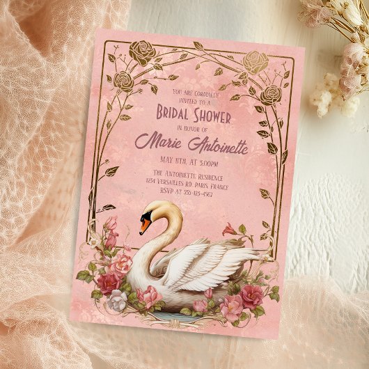 Elegant Blush Damask Rococo Vrijgezellenfeest Kaart