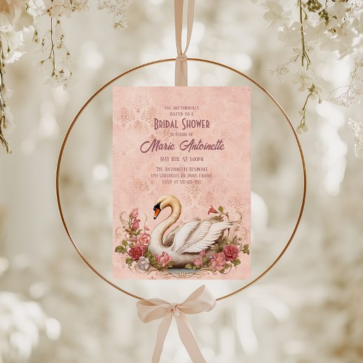 Elegant Blush Damask Rococo Vrijgezellenfeest Kaart