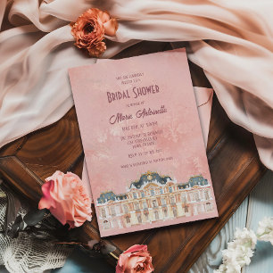 Elegant Blush Damask Rococo Vrijgezellenfeest Kaart