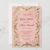 Elegant Blush Damask Rococo Vrijgezellenfeest Kaart (Voorkant)
