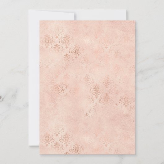 Elegant Blush Damask Rococo Vrijgezellenfeest Kaart (Achterkant)
