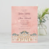Elegant Blush Damask Rococo Vrijgezellenfeest Kaart (Staand voorkant)