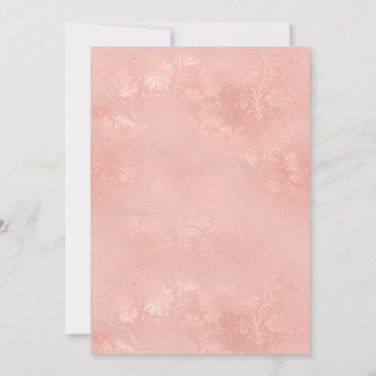 Elegant Blush Damask Rococo Vrijgezellenfeest Kaart (Achterkant)