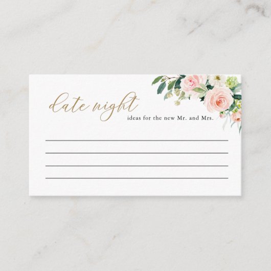 Elegant Blush Date Night Ideas Enclosure Kaart (Voorkant)