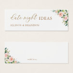 Elegant Blush Date Night Ideas Wedding Shower Kaar Mini Visitekaartjes<br><div class="desc">Elegant Blush Date Night Ideas Wedding Shower Kaart</div>