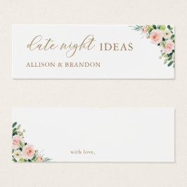 Elegant Blush Date Night Ideas Wedding Shower Kaar Mini Visitekaartjes