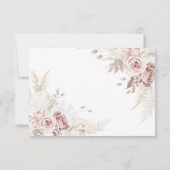 Elegant Blush Dusty Roos Bloemen Bruiloft RSVP Kaa (Achterkant)
