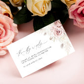 Elegant Blush Dusty Roos Bloemen Bruiloft RSVP Kaa Informatiekaartje