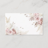 Elegant Blush Dusty Roos Bloemen Bruiloft RSVP Kaa Informatiekaartje (Voorkant)
