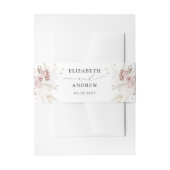 Elegant Blush Dusty Roos Bloemen Bruiloft Uitnodigingen Wikkel (Voorkant Voorbeeld)