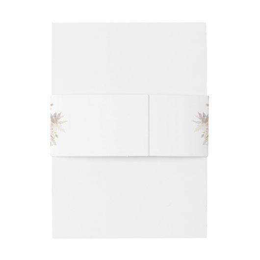 Elegant Blush Dusty Roos Bloemen Bruiloft Uitnodigingen Wikkel (Achterkant Voorbeeld)