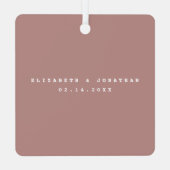Elegant Blush Dusty Roos Couple Weddenfoto Metalen Ornament (Achterkant)