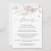 Elegant Blush Dusty Roos Floral Two-in-One Bruilof Kaart (Achterkant)