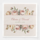 Elegant Blush Dusty Roos Pioenrozen Papier Servet (Voorkant)