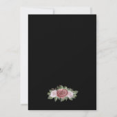 Elegant Blush en Black Floral Vrijgezellenfeest Kaart (Achterkant)