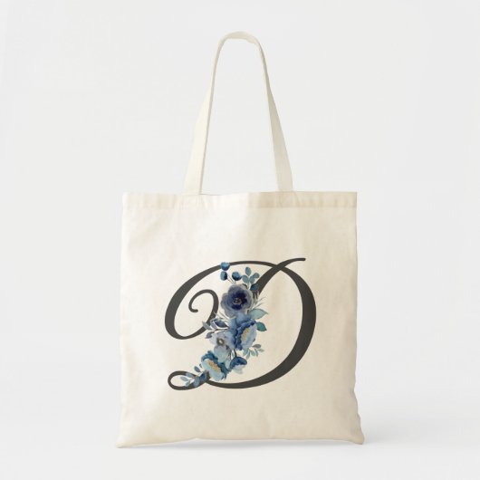 Elegant Blush en Burgundy Floral Monogram Initiaal Tote Bag (Voorkant)