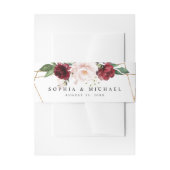 Elegant Blush en Floral Gold Geometric Shape Uitnodigingen Wikkel (Voorkant Voorbeeld)