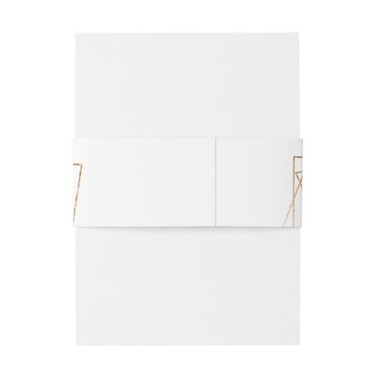 Elegant Blush en Floral Gold Geometric Shape Uitnodigingen Wikkel (Achterkant Voorbeeld)