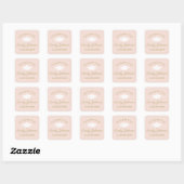 Elegant Blush en Gold Custom Afstuderen Vierkante Sticker (Vel)