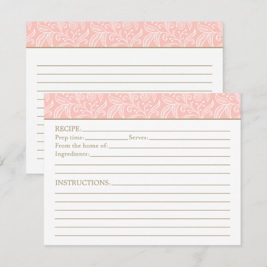 Elegant Blush en Gold Vrijgezellenfeest Recipe (Voorkant / Achterkant)