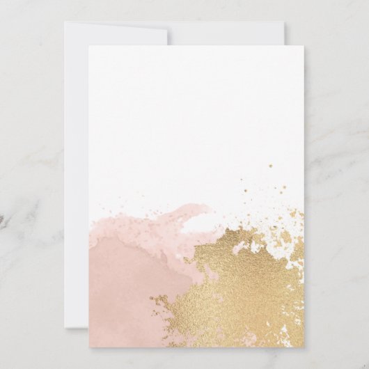 Elegant Blush en Gold Waterverf Baby shower Kaart (Achterkant)