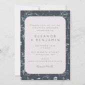 Elegant Blush en Gray Botanical Couples Shower Kaart (Voorkant)