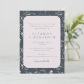 Elegant Blush en Gray Botanical Couples Shower Kaart (Staand voorkant)