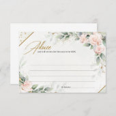 Elegant blush en greenery Advice voor bruid Informatiekaartje (Voorkant / Achterkant)