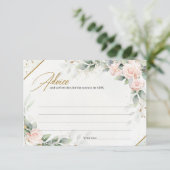Elegant blush en greenery Advice voor bruid Informatiekaartje (Staand voorkant)