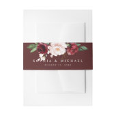 Elegant Blush en Wine Floral Burgundy Uitnodigingen Wikkel (Voorkant Voorbeeld)
